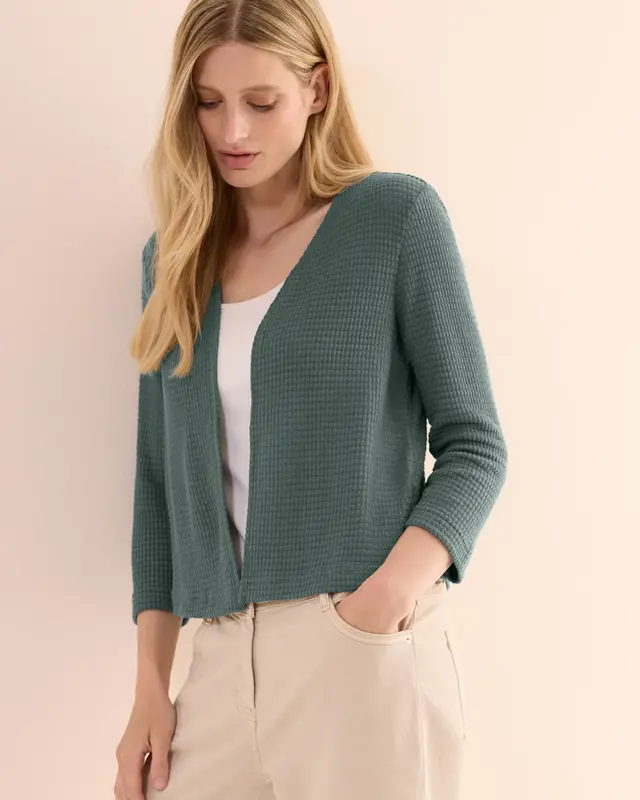 Cecil Open Ajour Look Vest - Dark Balmy Khaki