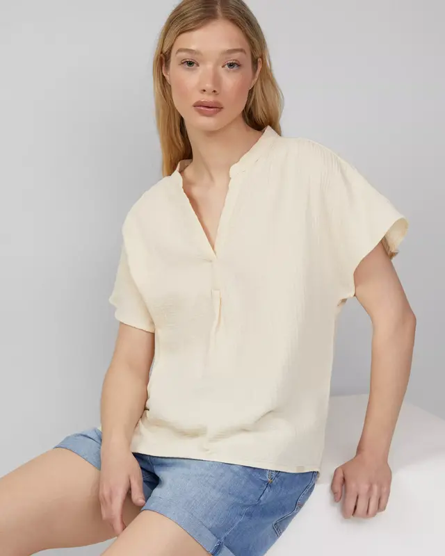 QS by S. Oliver Musselin Bluse - Off White