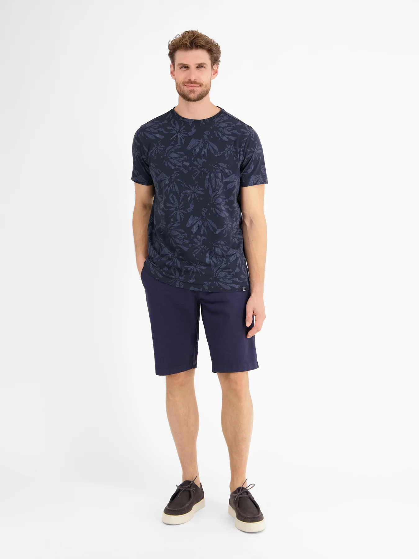 Lerros Print T-Shirt - Classic Navy