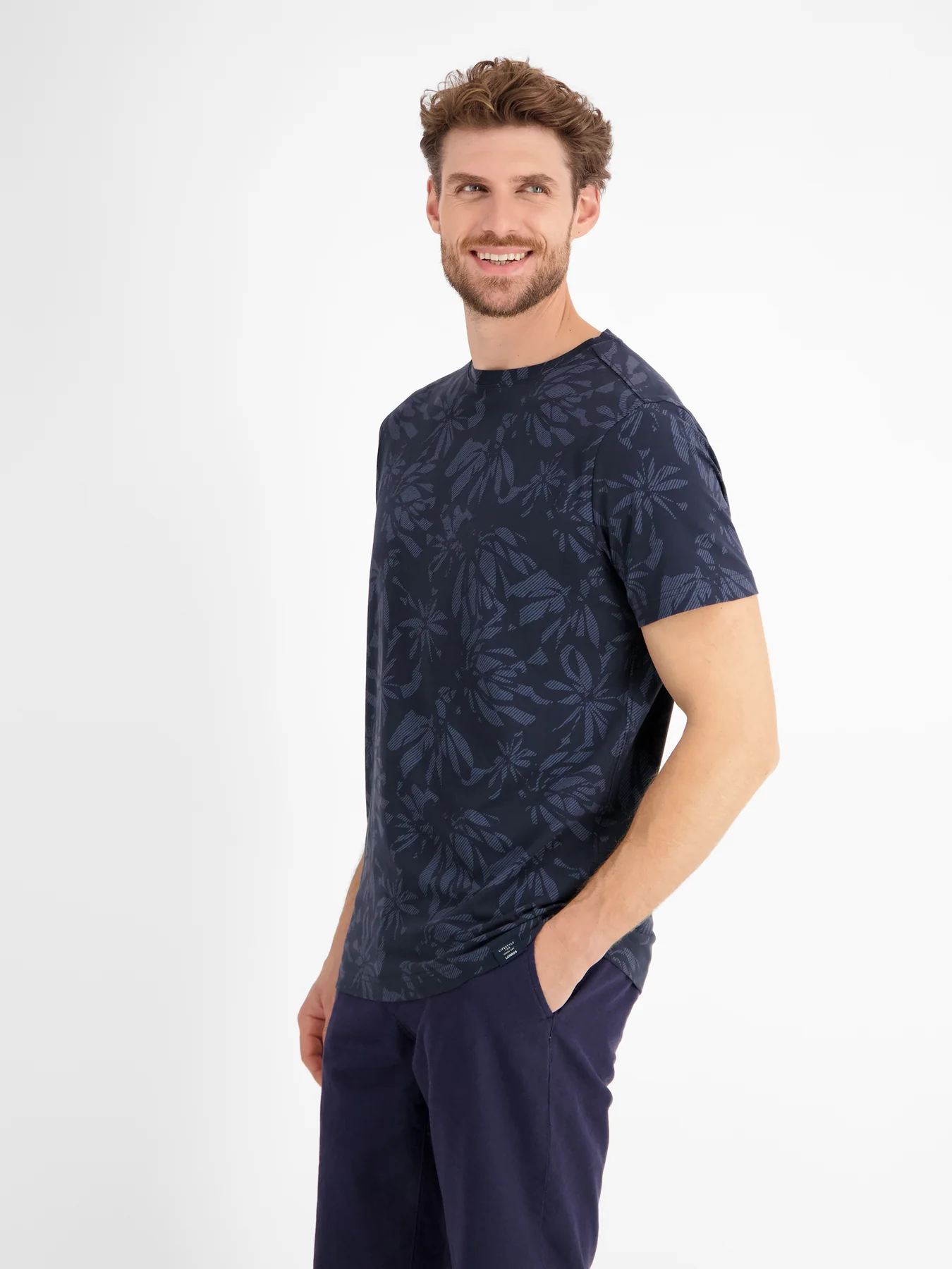 Lerros Print T-Shirt - Classic Navy