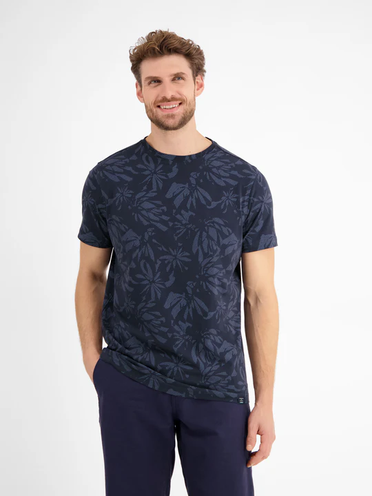 Lerros Print T-Shirt - Classic Navy