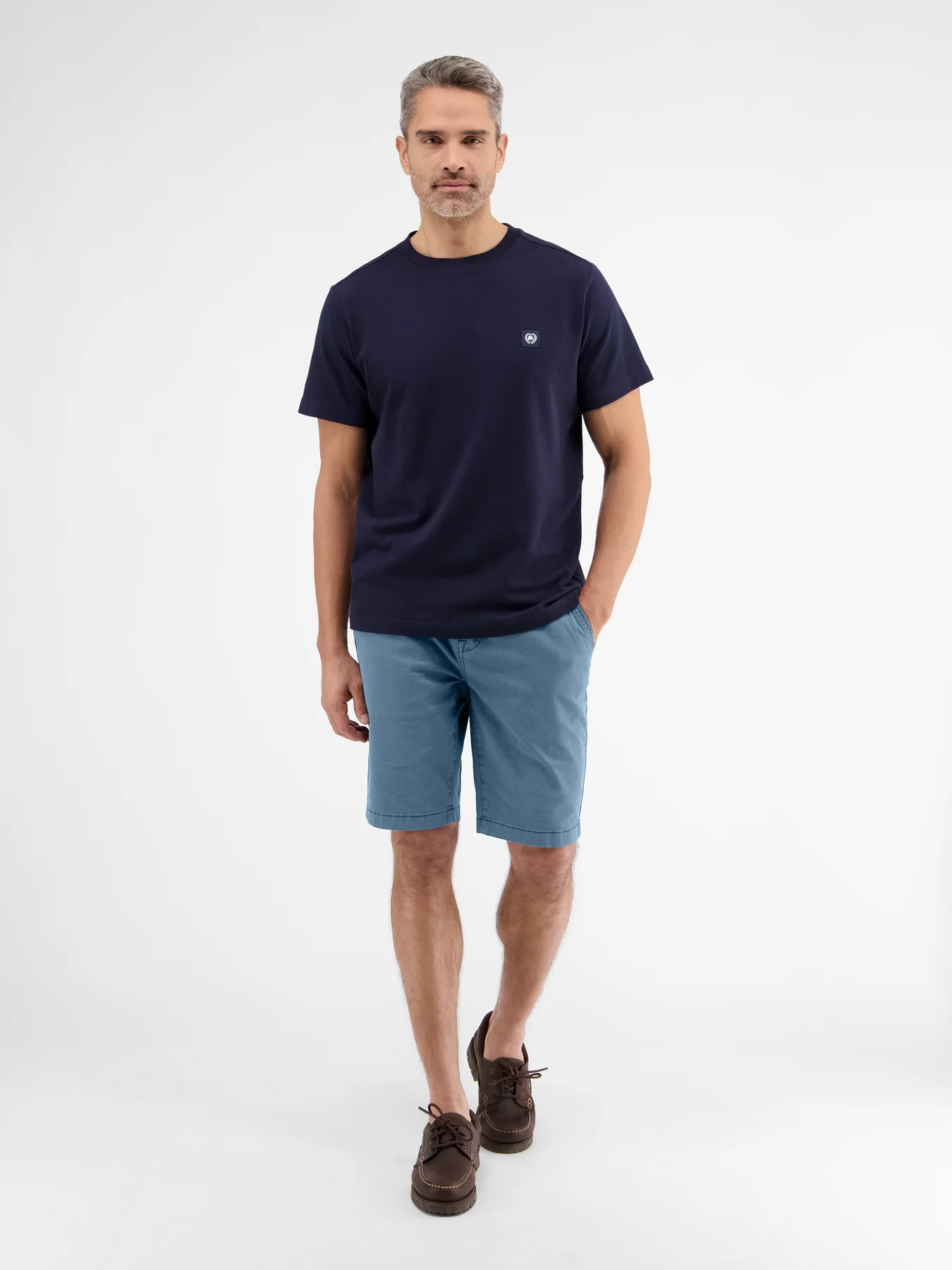 Lerros Chino Bermuda met Riem - Crispy Blue