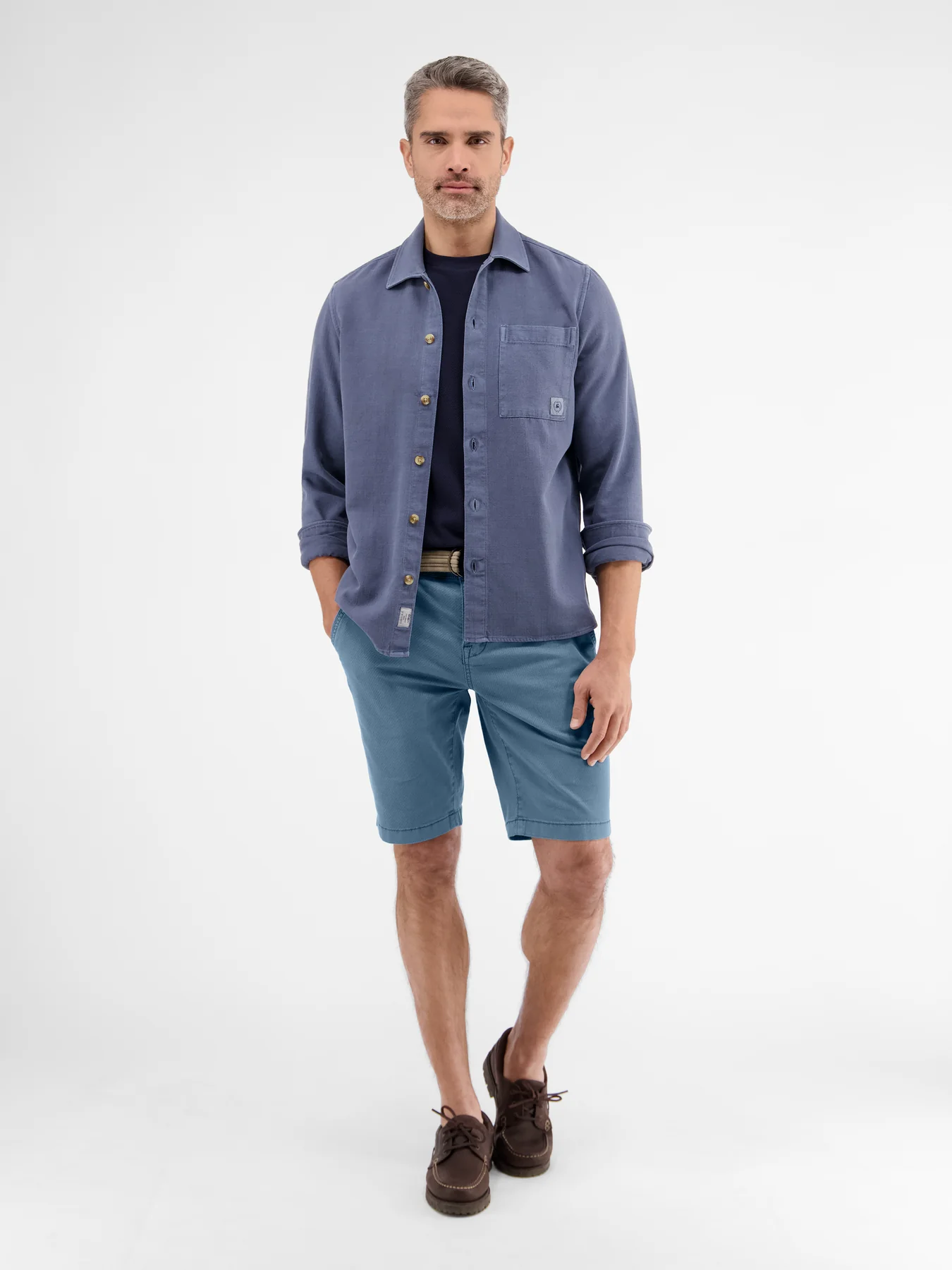 Lerros Chino Bermuda met Riem - Crispy Blue