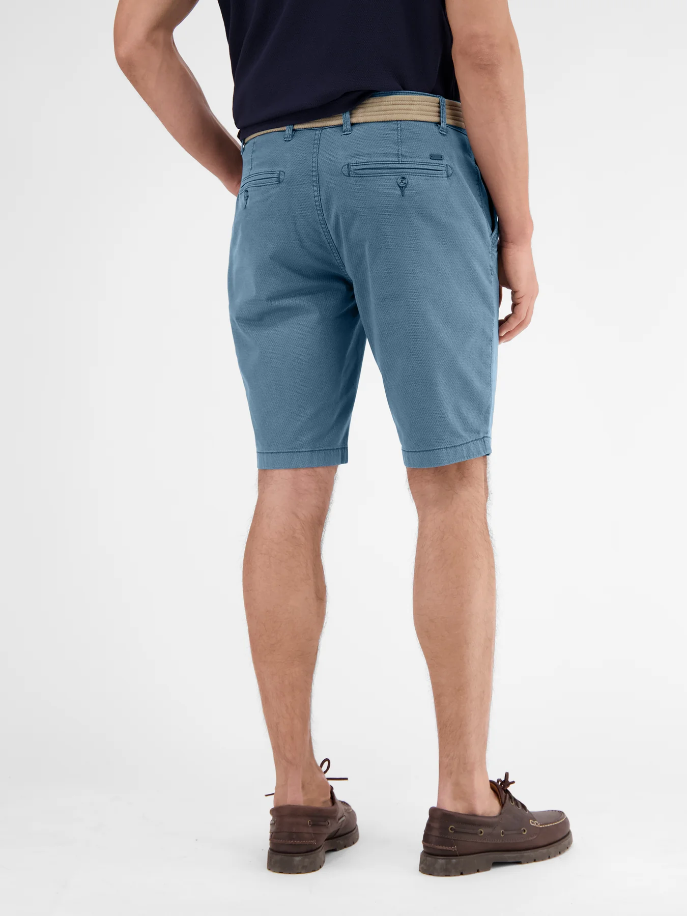 Lerros Chino Bermuda met Riem - Crispy Blue