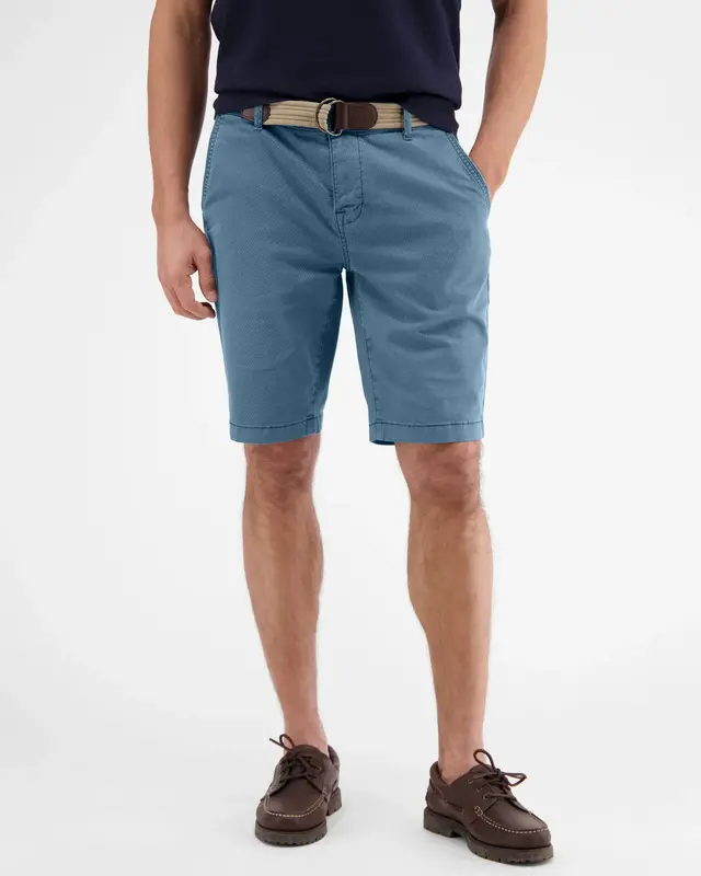 Lerros Chino Bermuda mit Gürtel - Crispy Blue