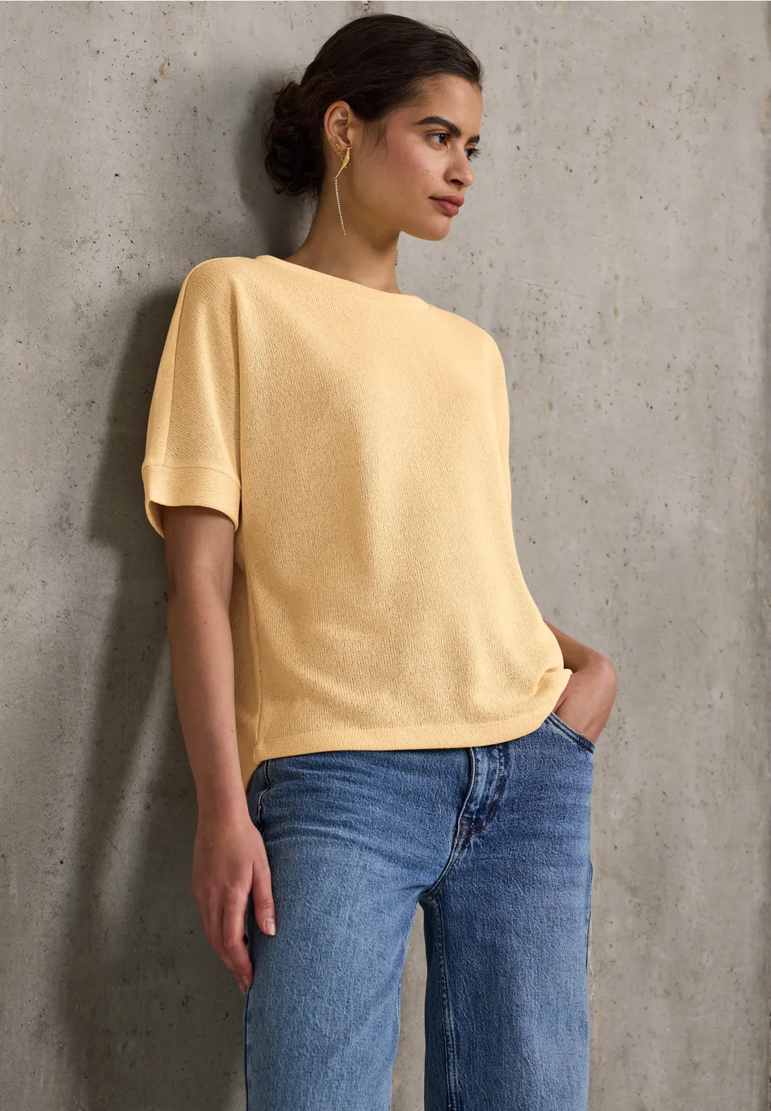 Street One Studio Knit Look Shirt - Blend Yellow