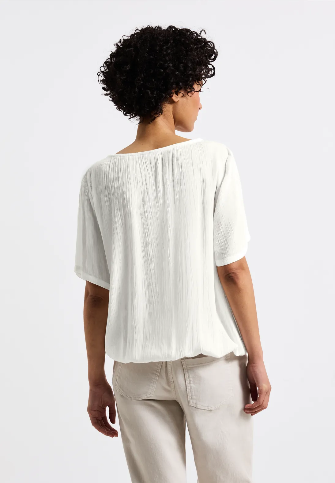 Street One Blusenshirt mit Bänderdetail - Off White