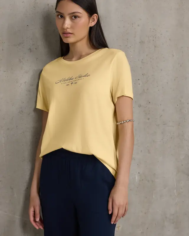 Street One Studio Shirt met Folietekst - Blend Yellow