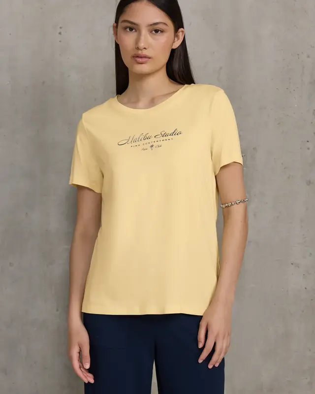 Street One Studio Shirt met Folietekst - Blend Yellow