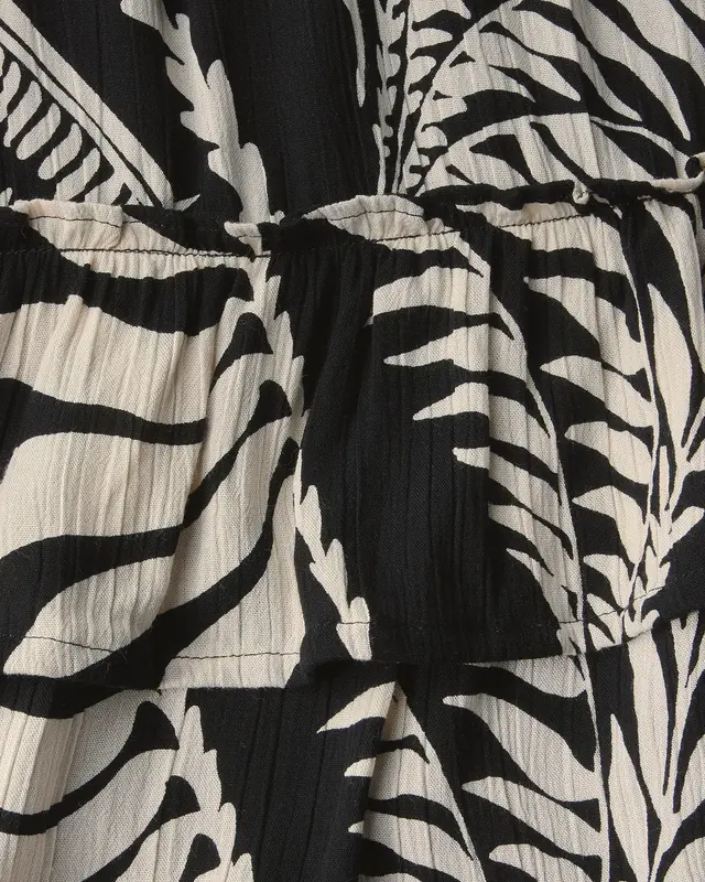 Street One Studio Gemusterter Paperbag Rock - Black