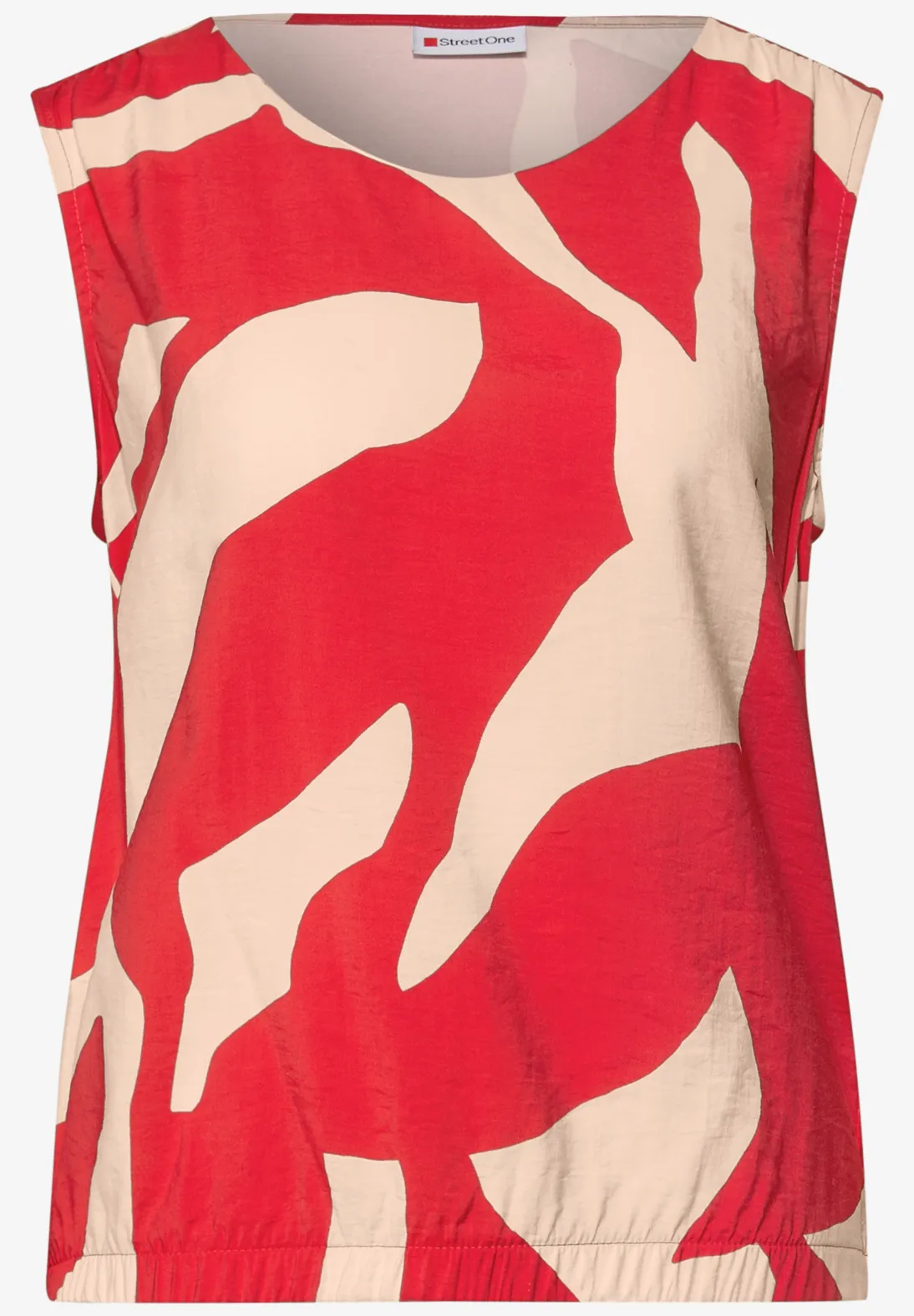 Street One Materiaalmix Top - Glory Red