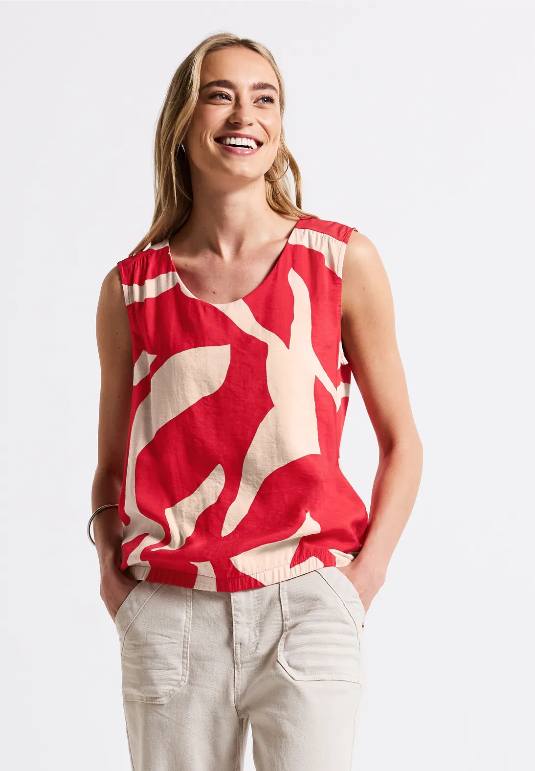 Street One Materialmix Top - Glory Red