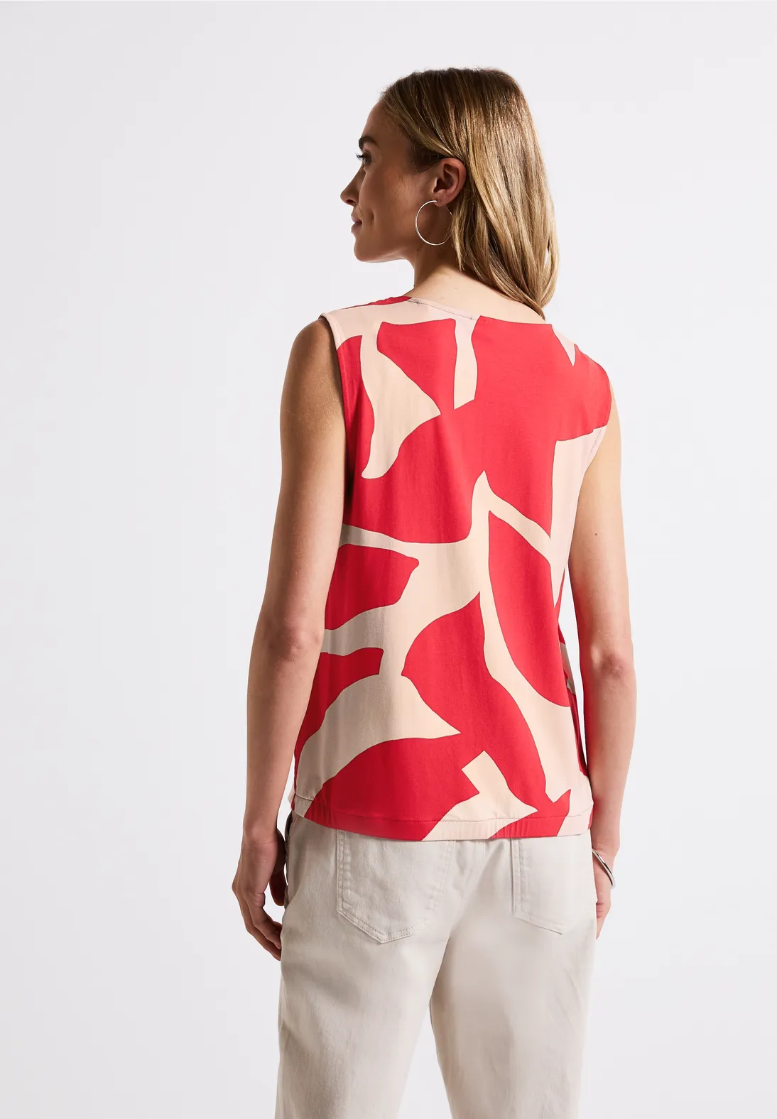 Street One Materiaalmix Top - Glory Red