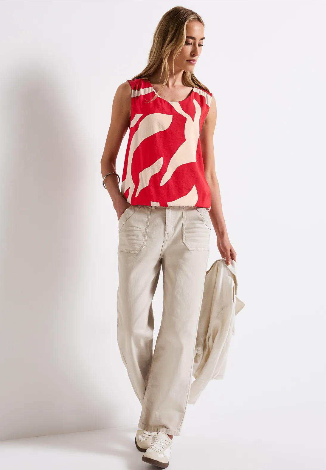 Street One Materialmix Top - Glory Red