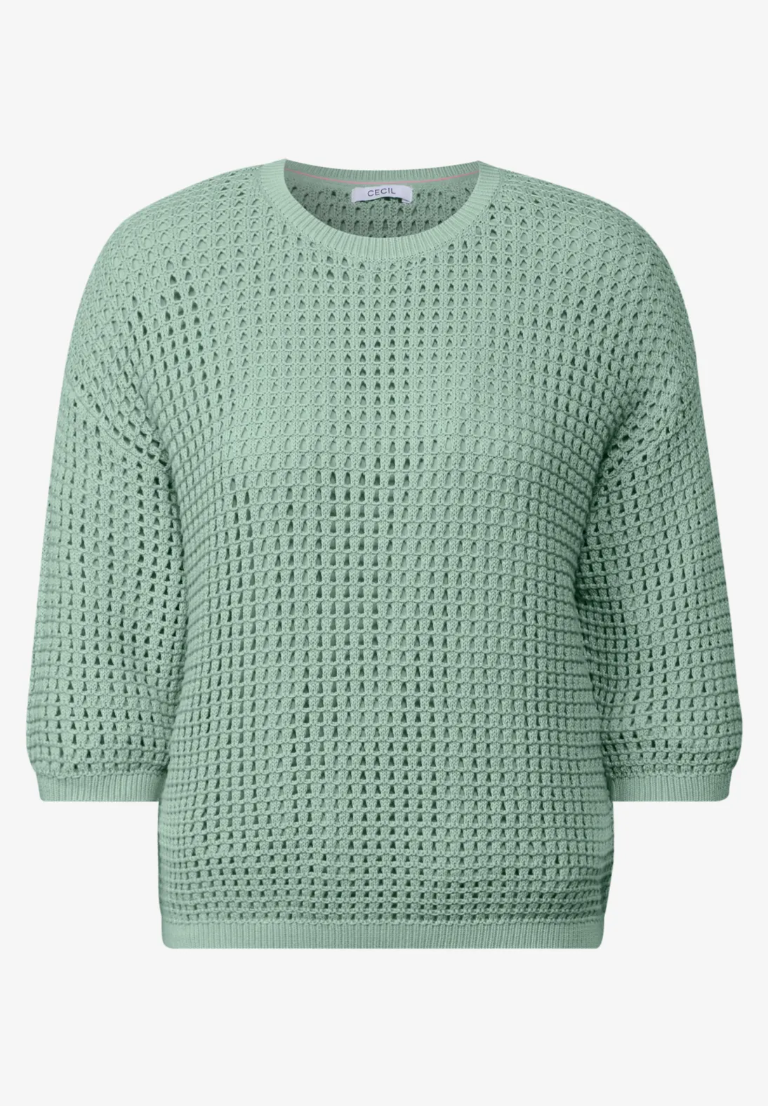 Cecil Pullover im Häkel-Optik - Matcha Green