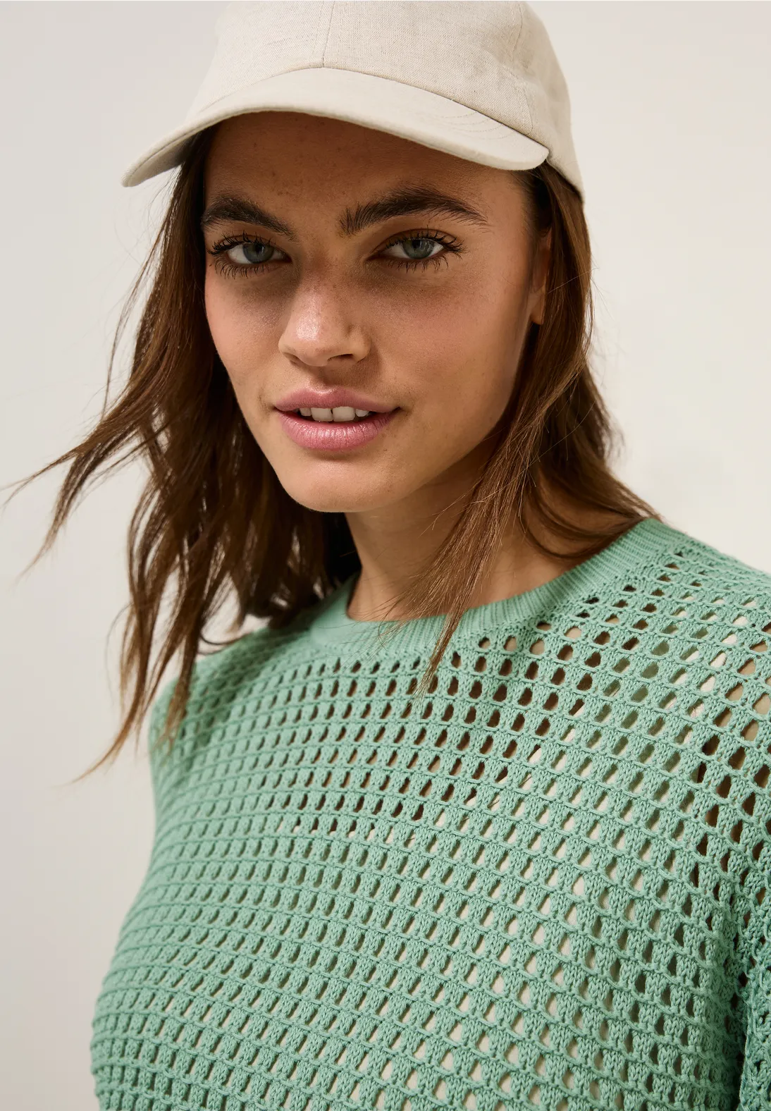 Cecil Pullover im Häkel-Optik - Matcha Green