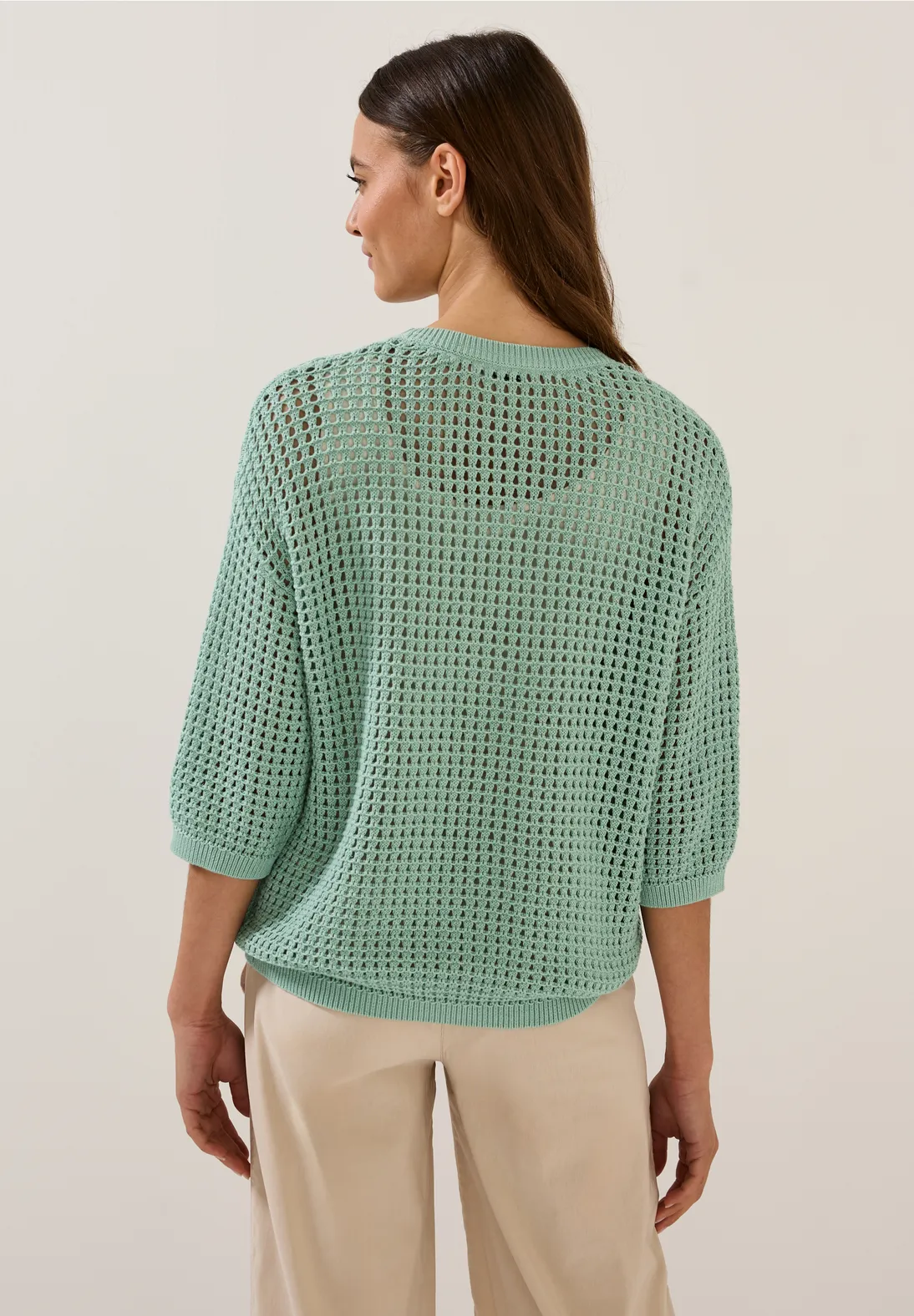 Cecil Pullover im Häkel-Optik - Matcha Green