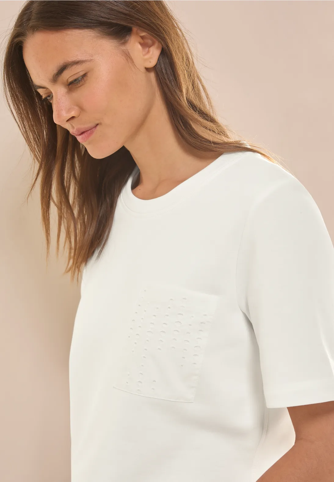 Cecil Sweater met Borstzak - Vanilla White