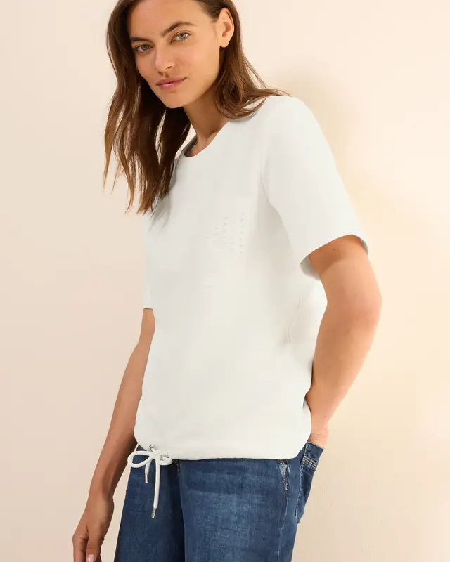 Cecil Sweater met Borstzak - Vanilla White