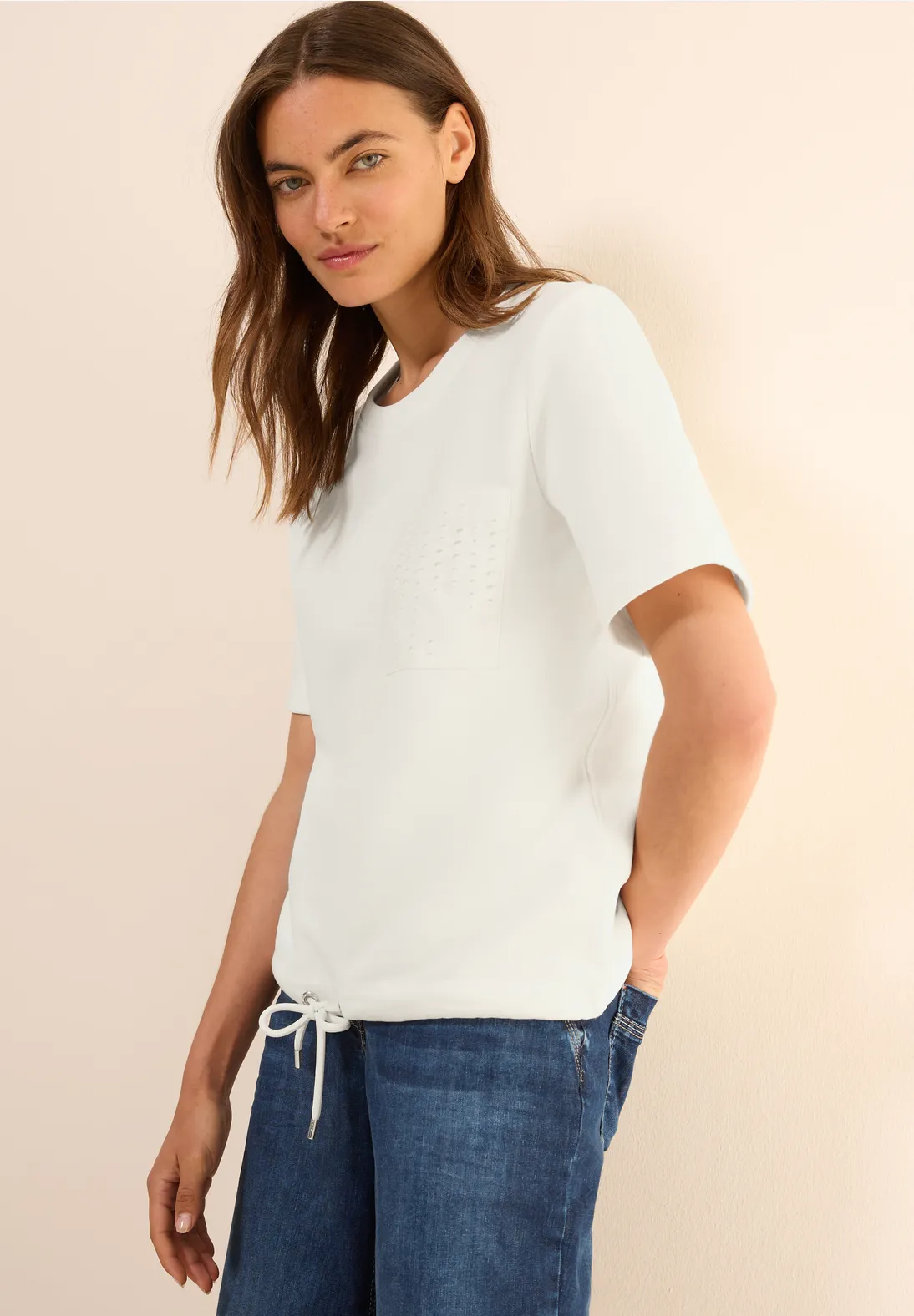 Cecil Sweater met Borstzak - Vanilla White