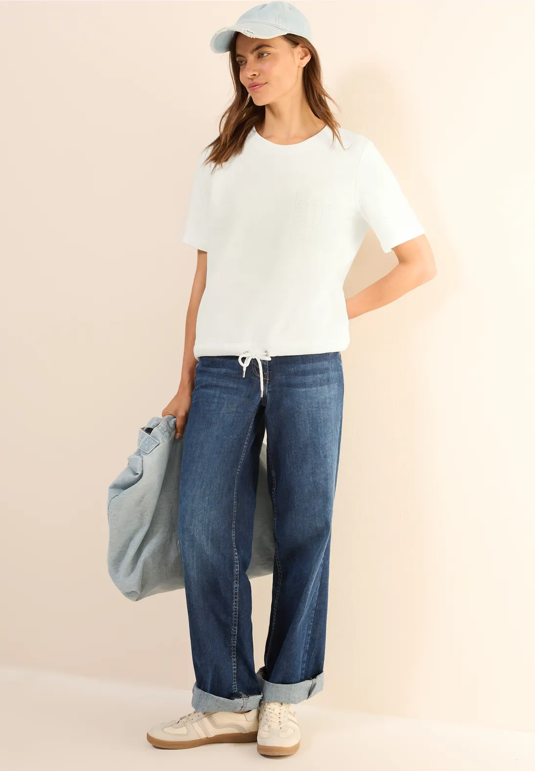 Cecil Sweater met Borstzak - Vanilla White