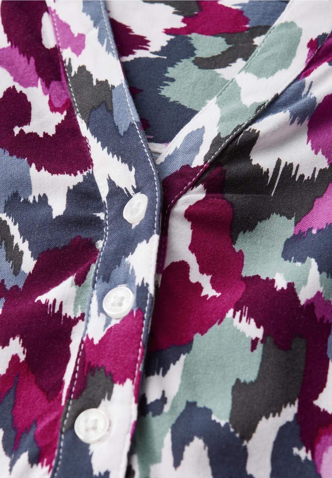 Cecil Short Sleeve Print Blouse - Vanilla White