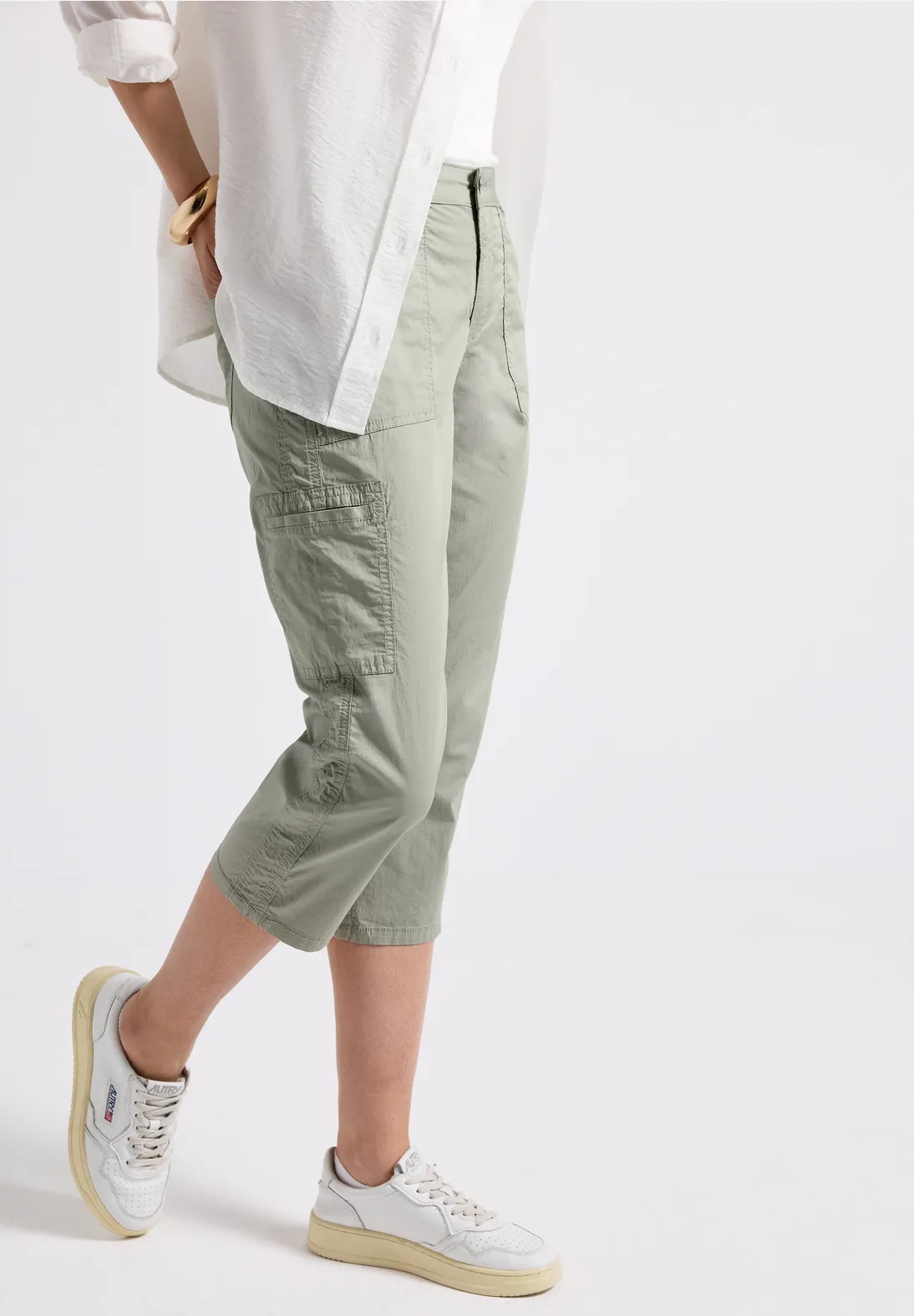 Street One 3/4 Satin Pants Yulius - Pastel Green