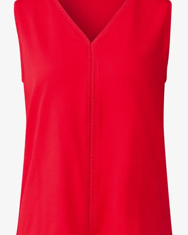 Street One Jersey Top met Gehaakte Details - Glory Red