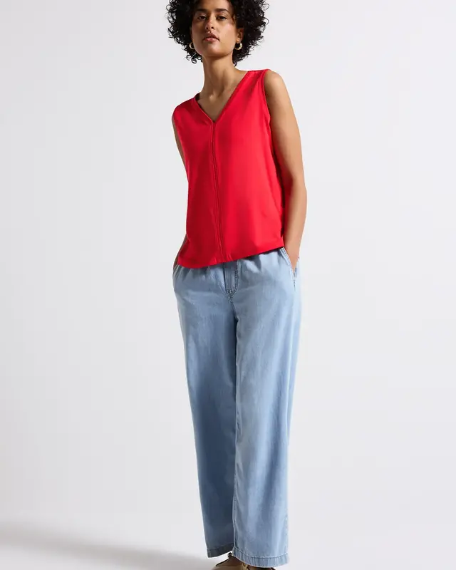 Street One Jersey Top met Gehaakte Details - Glory Red