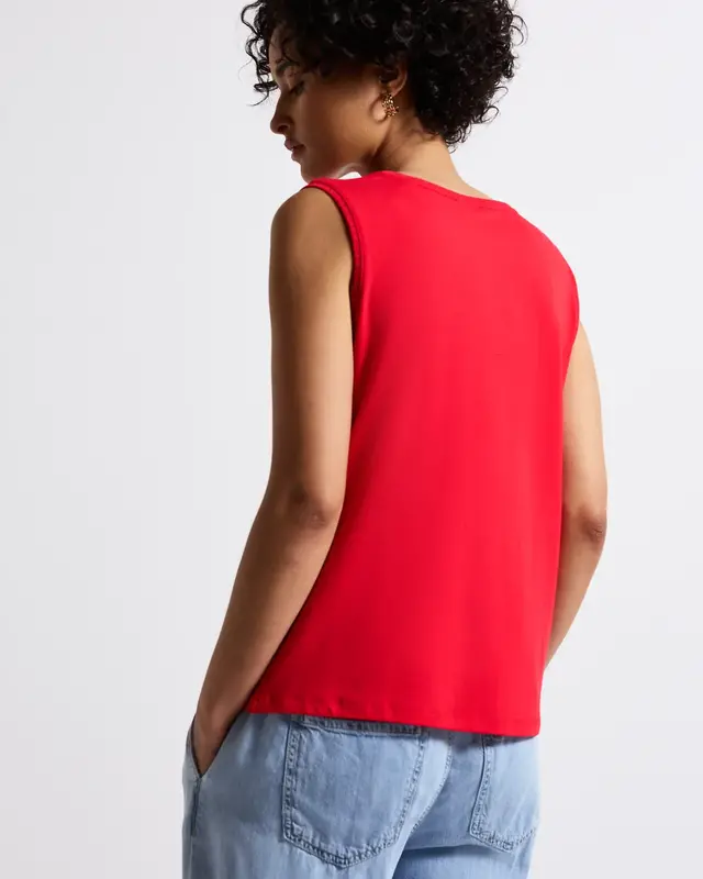 Street One Jersey Top met Gehaakte Details - Glory Red