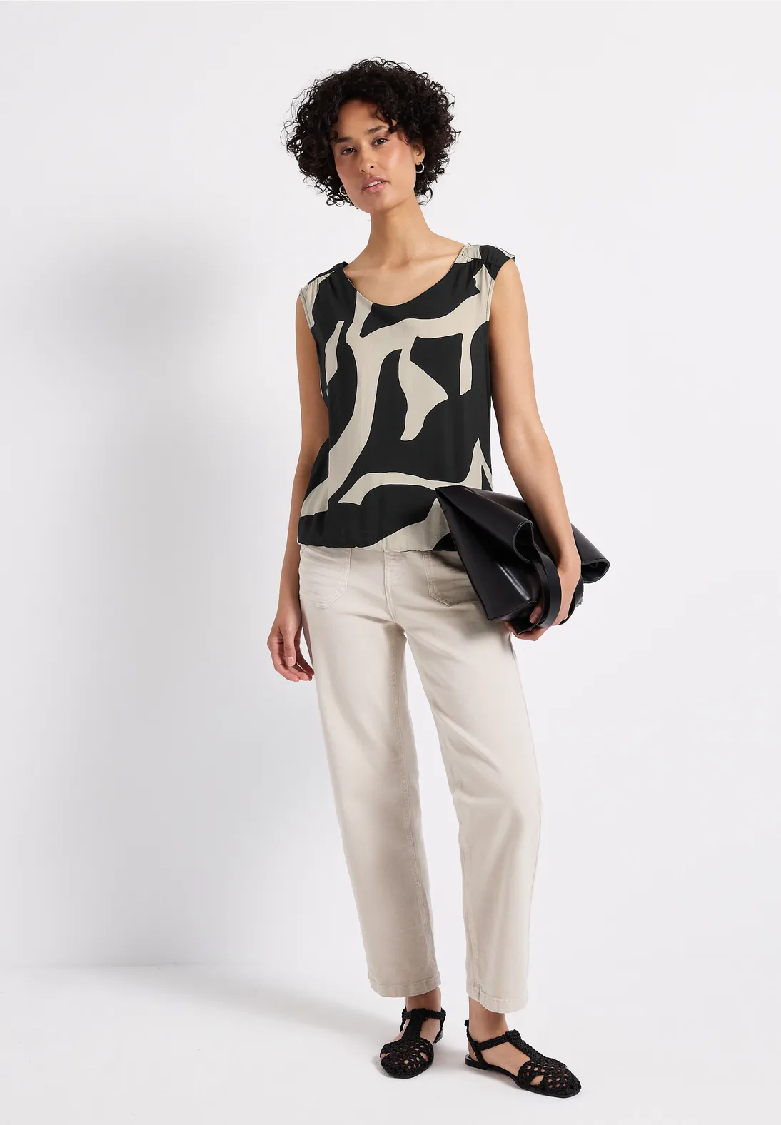 Street One Materialmix Top - Whale Tail Grey