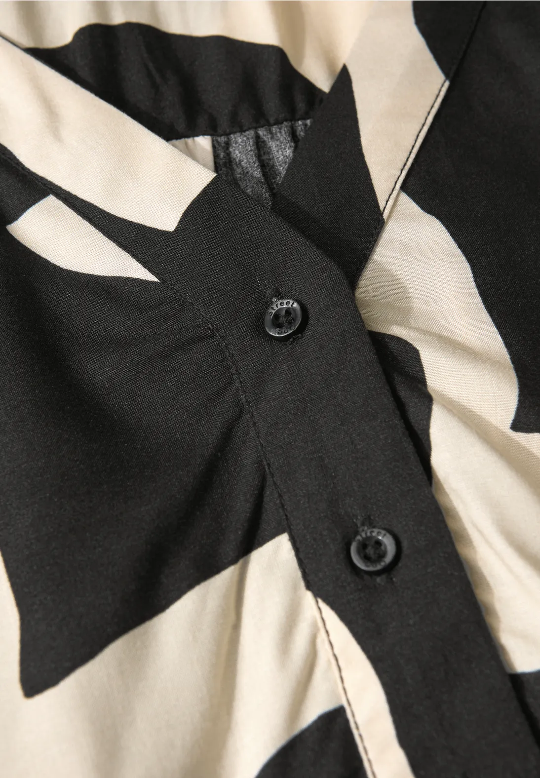 Street One Gemusterte Bluse - Whale Tail Grey