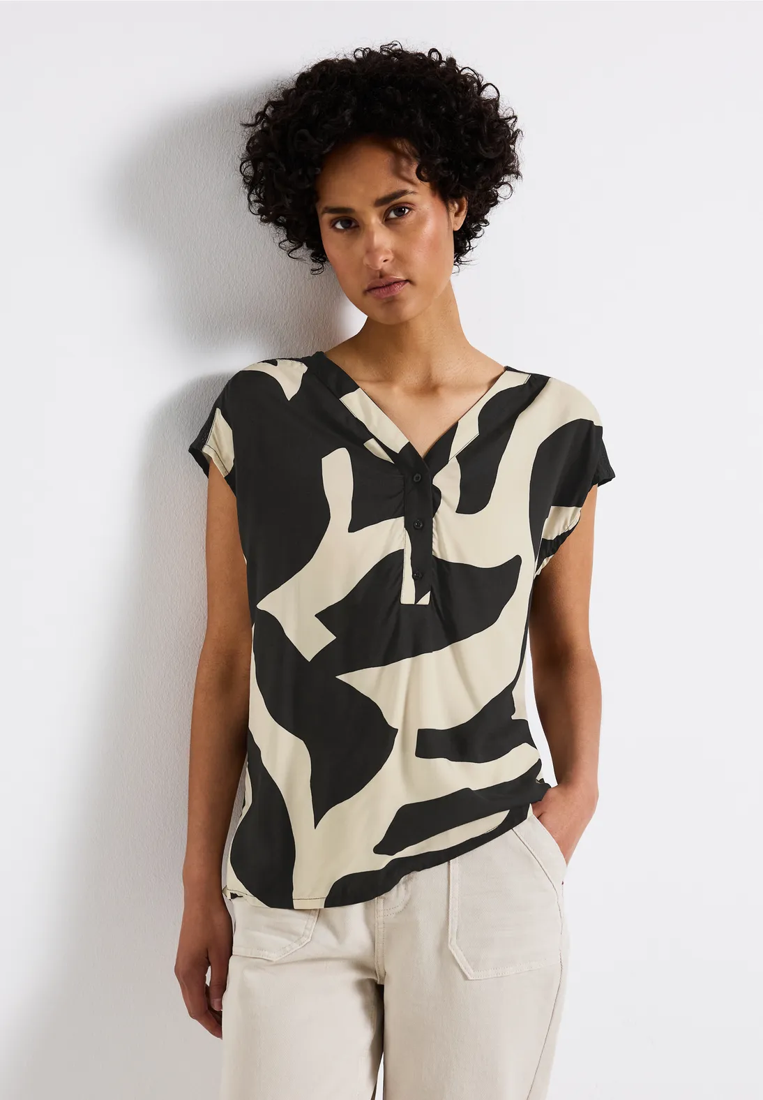 Street One Print Blouse - Whale Tail Grey