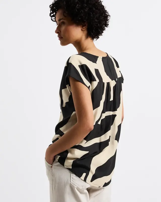 Street One Print Blouse - Whale Tail Grey