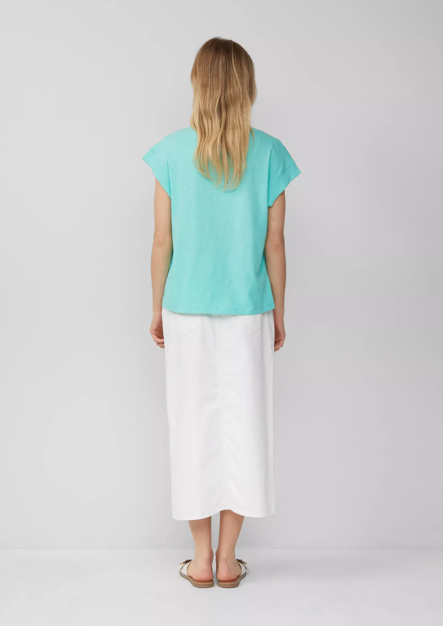 S. Oliver Small Artwork T-Shirt, Relaxed Fit - Light Turquoise