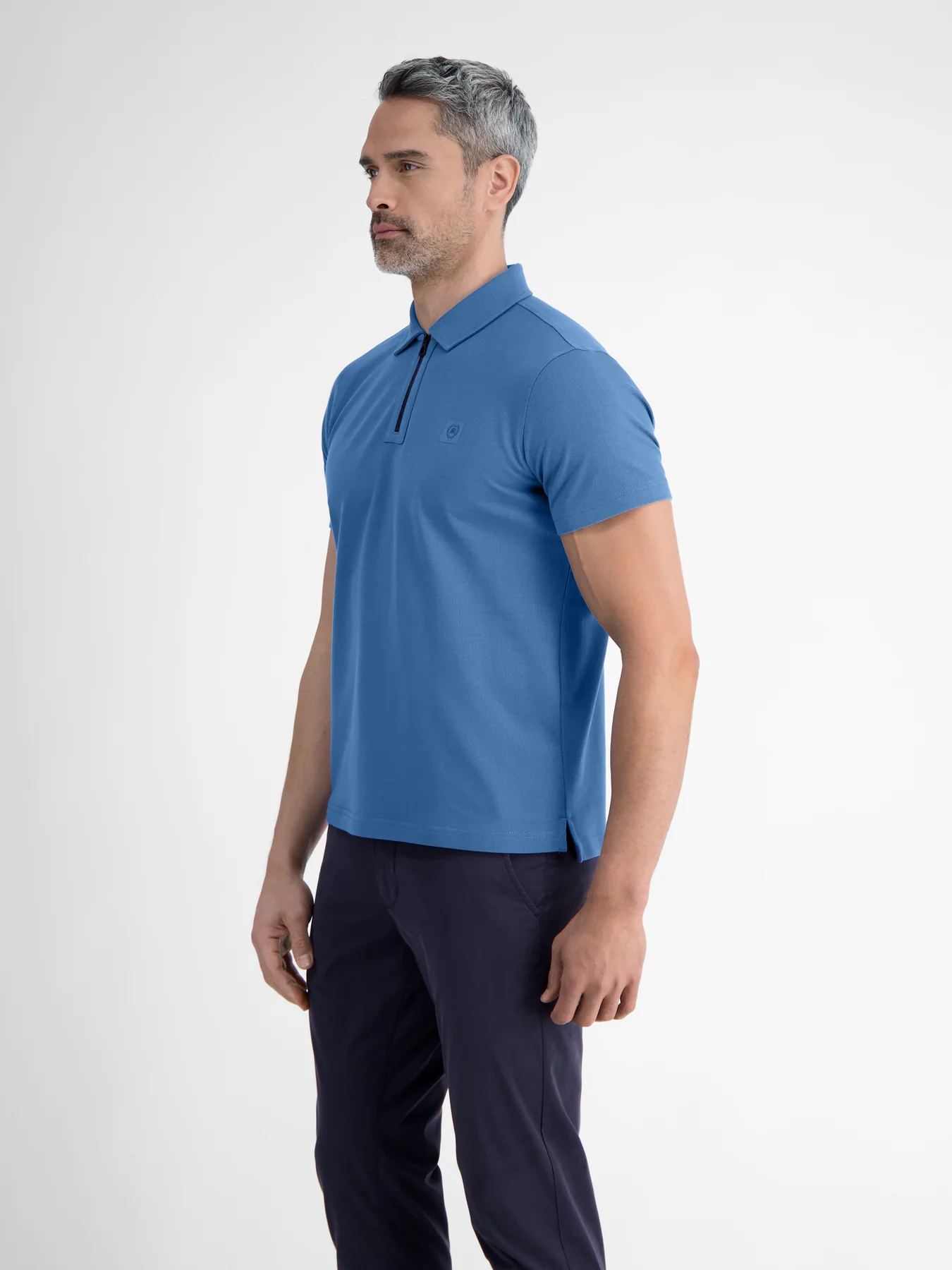 Lerros Poloshirt with Zipper - Cobalt Blue