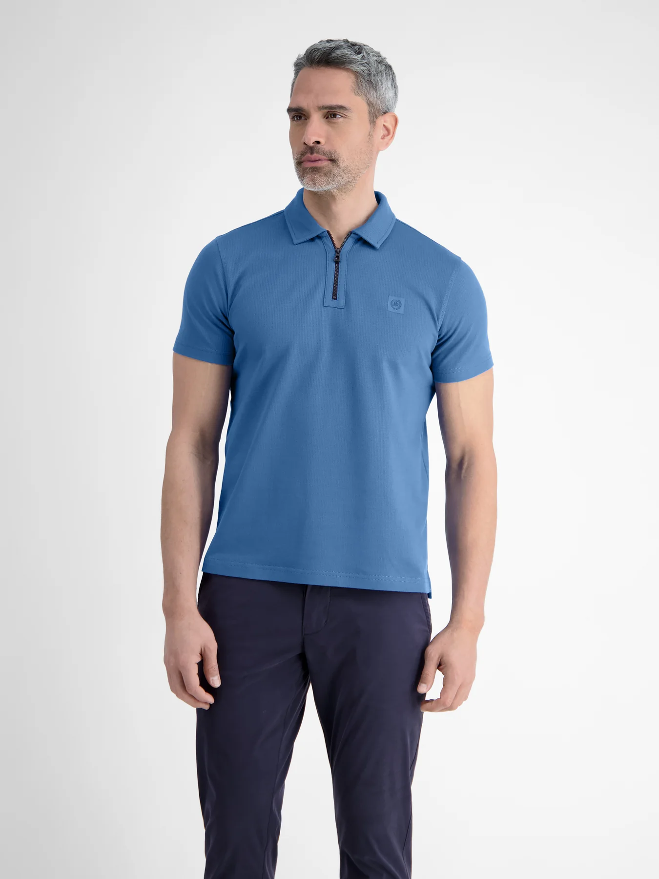 Lerros Poloshirt with Zipper - Cobalt Blue