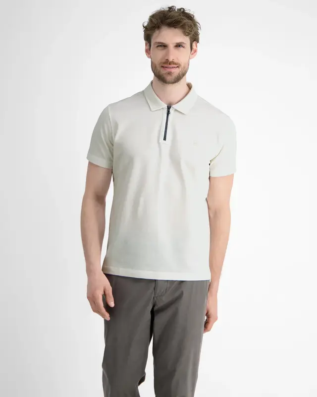 Lerros Poloshirt with Zipper - Broken White