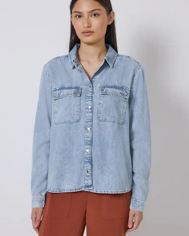 Street One Studio Bleached Denim Shirt - Ultra Bleach Wash