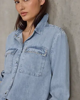 トップス L'Appartement BLEACH DENIM SHIRTS L'Appartement BLEACH DENIM SHIRTS