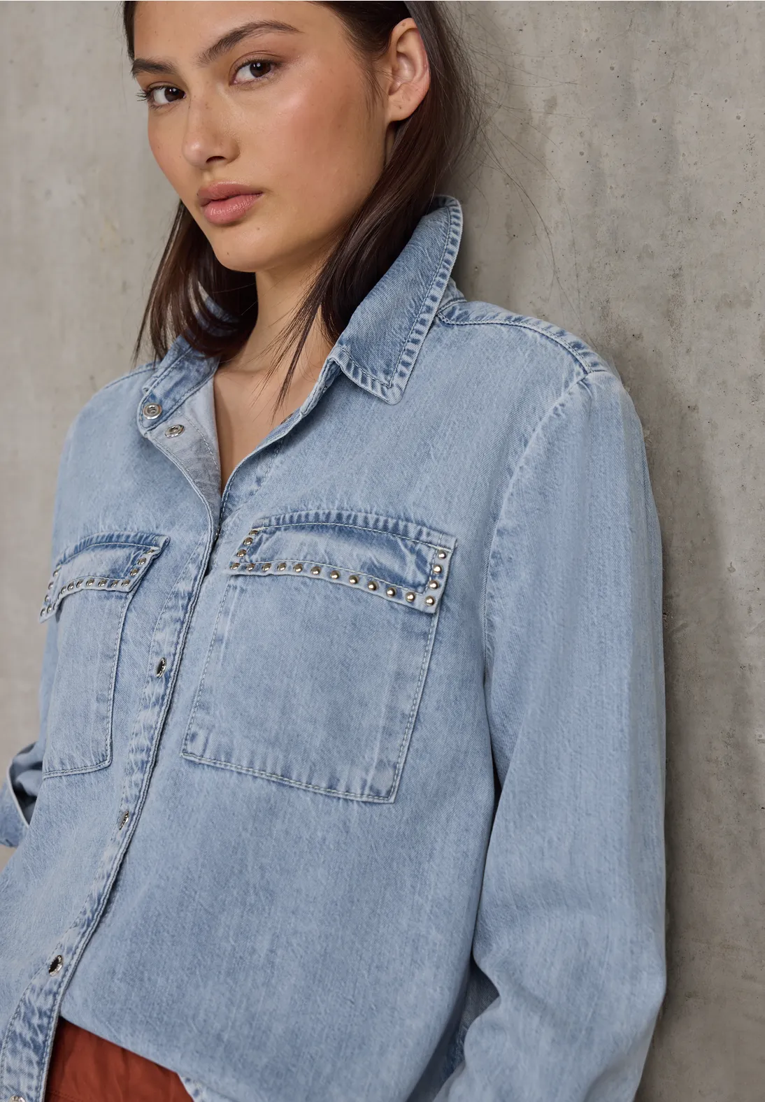 Street One Studio Bleached Denim Shirt - Ultra Bleach Wash