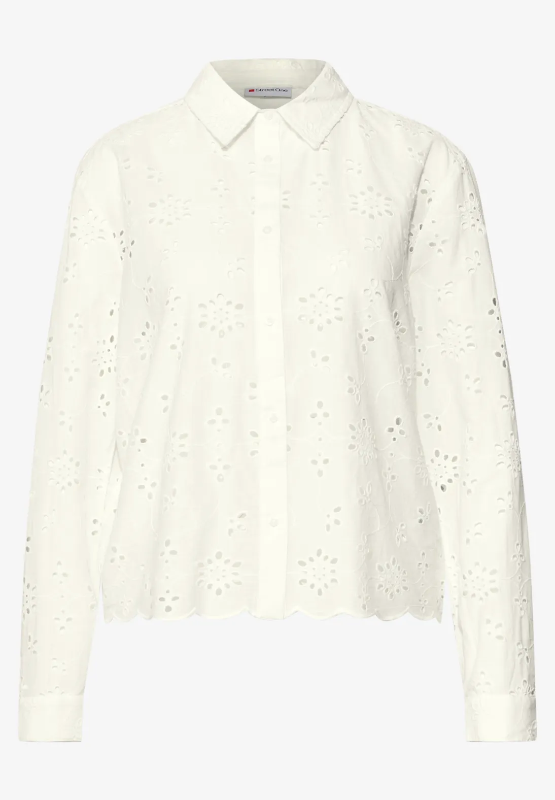 Street One Hemdbluse mit Lochstickerei - Off White