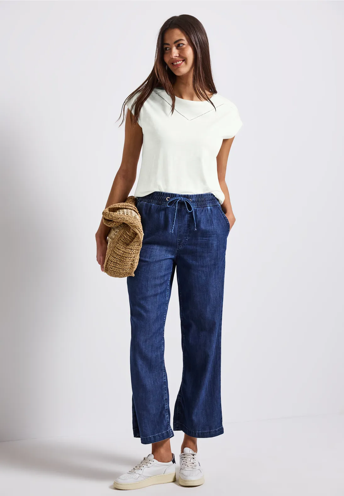 Street One Shirt met Decoratieve Tape - Off White