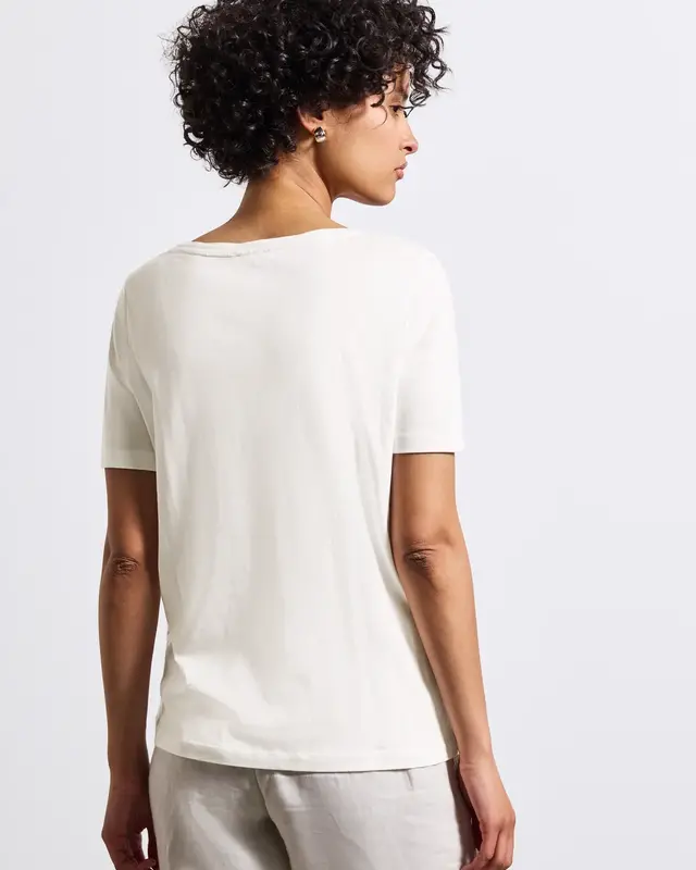 Street One Zacht Shirt met Print - Off White