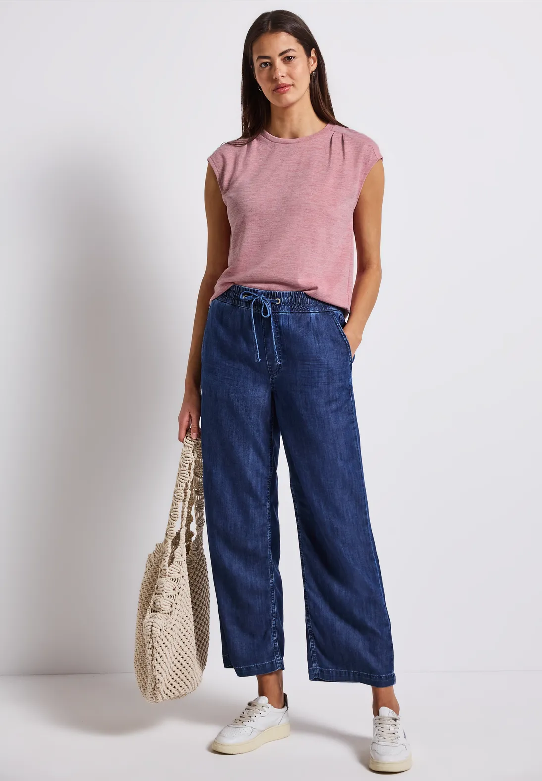 Street One Shirt in Linnen Look - Blush Peach