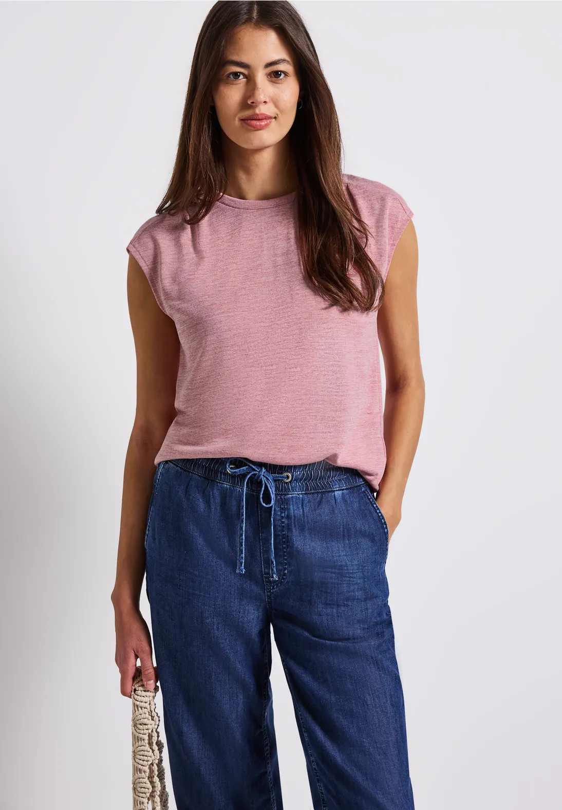 Street One Shirt in Linnen Look - Blush Peach