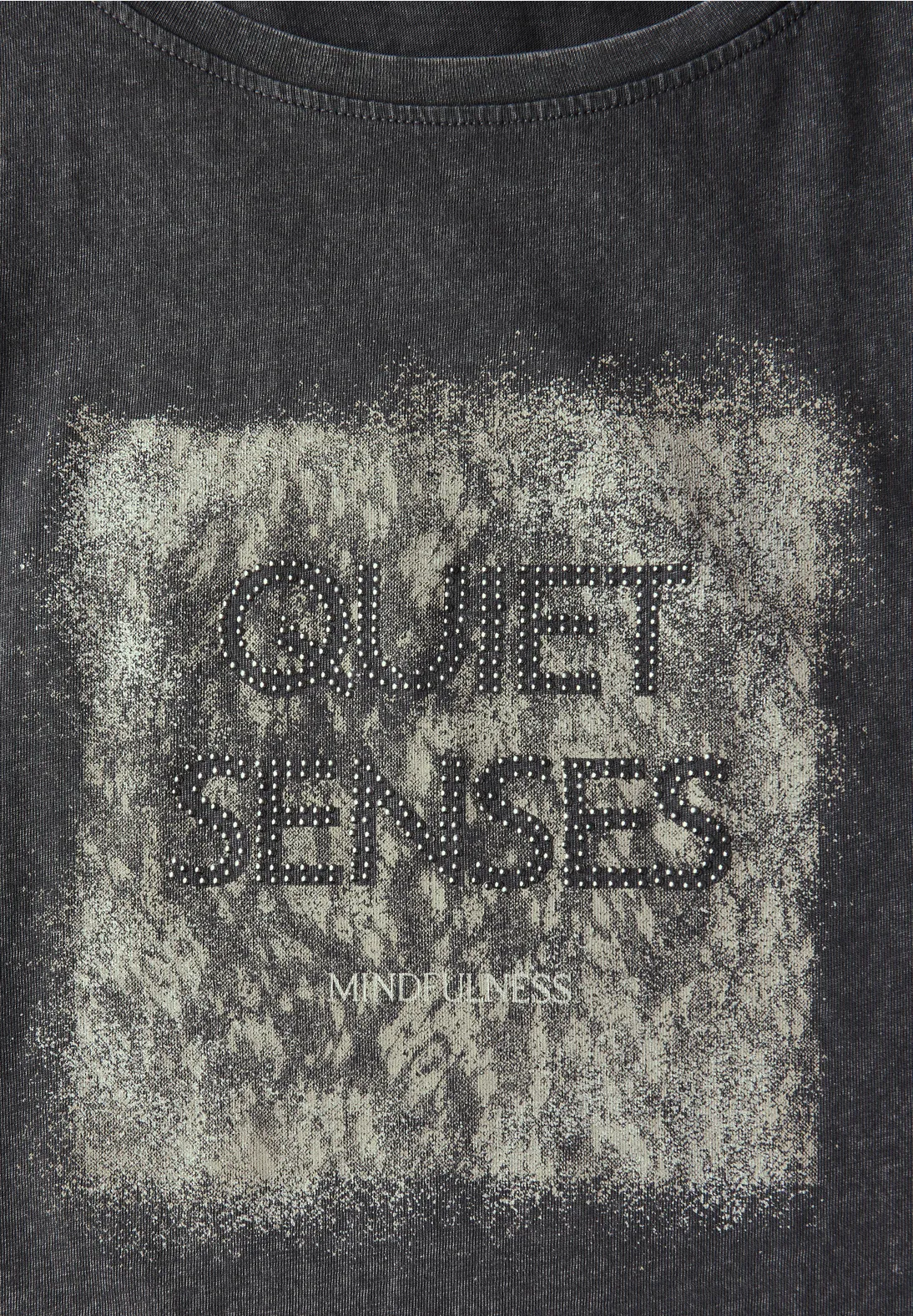 Street One Washed-Look Artwork Shirt - Washed Out Grey