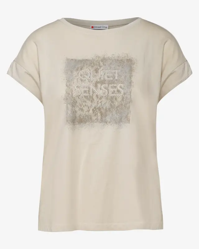 Street One Washed-Look Artwork Shirt - Coastal Beige