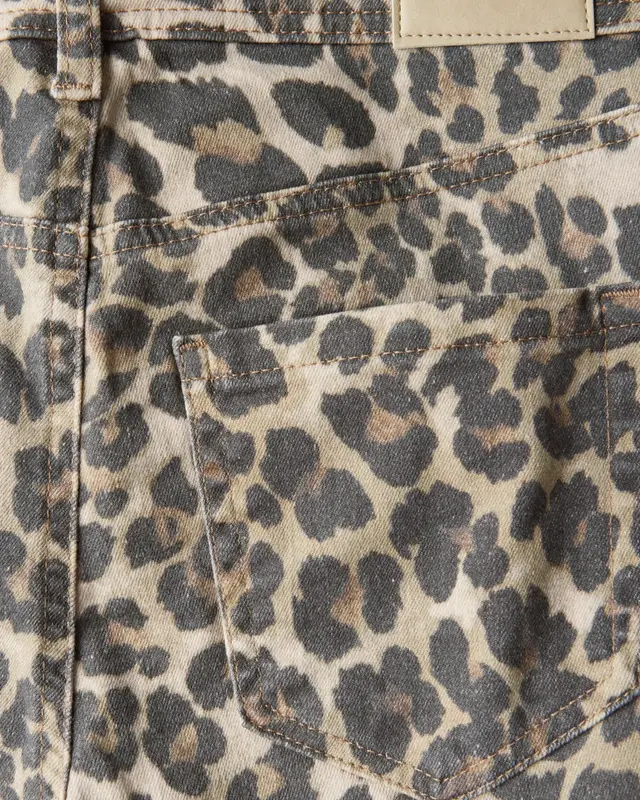 Street One Denim Short met Leo Patroon - Leo Print Washed