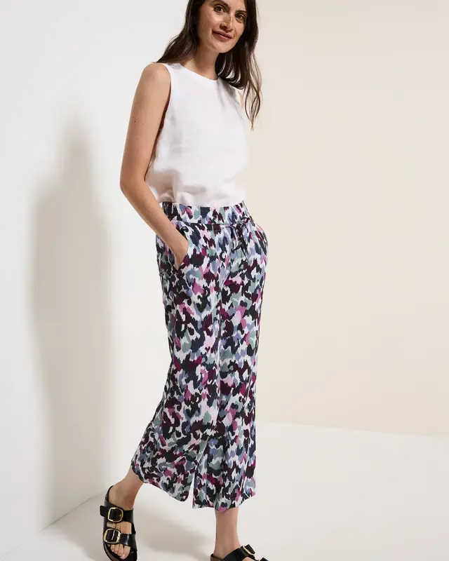 Cecil Print Hose Neele - Vanilla White - Copy